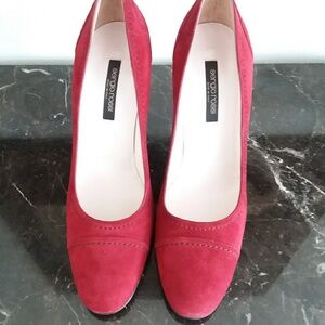 Sergio Rossi Red Suede Heels